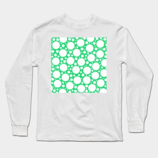 Polka Dots in Green & White Long Sleeve T-Shirt